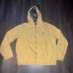 Polo Ralph Lauren hoodie XL soft yellow plaid hood lining